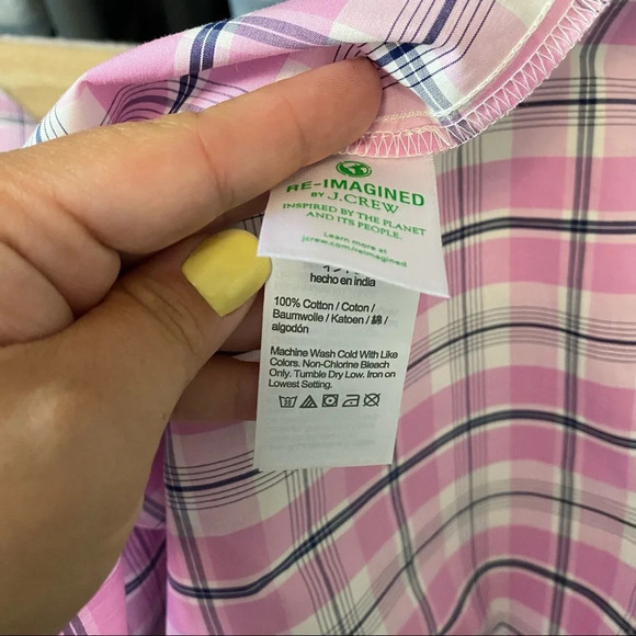 ✨NWT J. Crew Pink Violet Pastel Plaid Tie Neck Halter Top Size Small - Picture 9 of 10